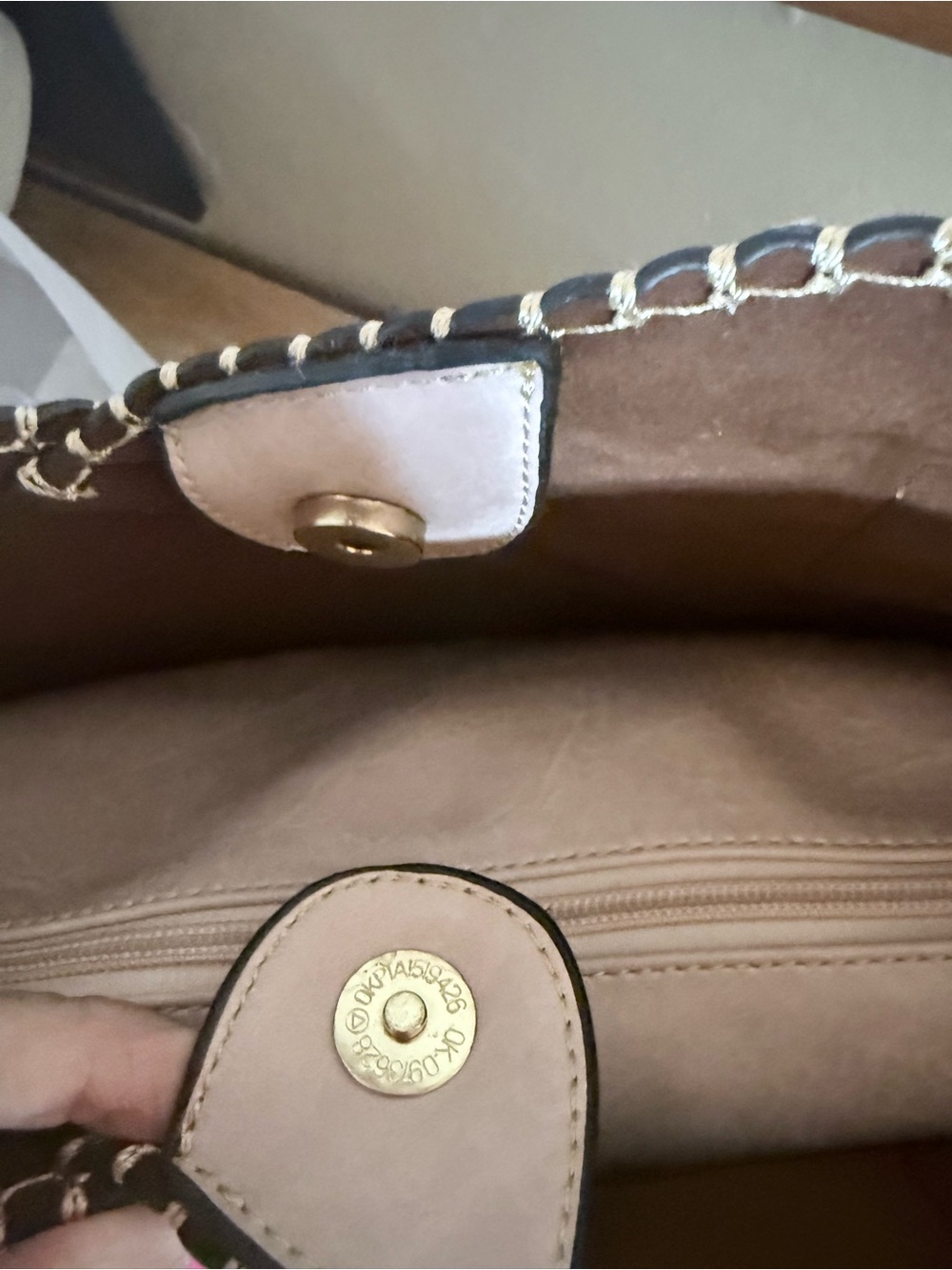 Vegan purse Two-Tone Pastel Tote Bag - Mint & Blush - Picture 13 of 13